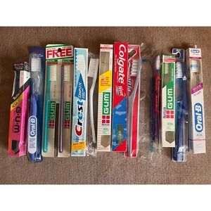 Vintage Lot Of 13 Toothbrush Oral-B Crest GUM‎ 90s Y2K Tooth Care